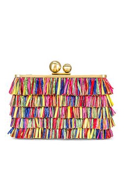 olga berg Carlita Carnivale Clutch in Red.