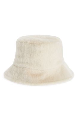 Stand Studio Wera Faux Fur Bucket Hat in White