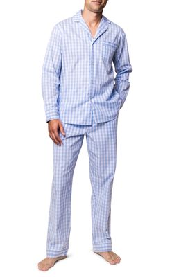 Petite Plume Gingham Cotton Pajamas in Blue