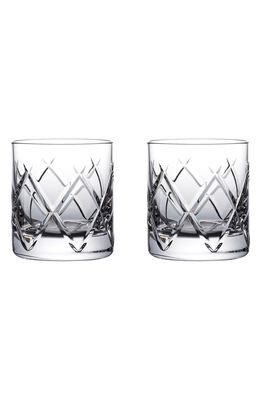 Waterford Set of 2 Connoisseur Olann Straight Lead Crystal Tumblers in Clear