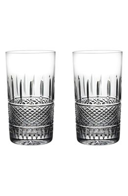 Waterford Irish Lace Set of 2 Lead Crystal Highball Glasses in Clear