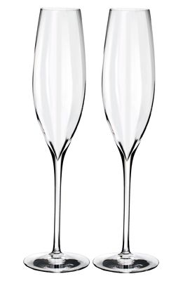 Waterford Elegance Optic Classic Set of 2 Lead Crystal Champagne Flutes