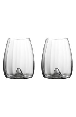 Waterford Elegance Optic Set of 2 Lead Crystal Stemless Wine Glasses in Clear