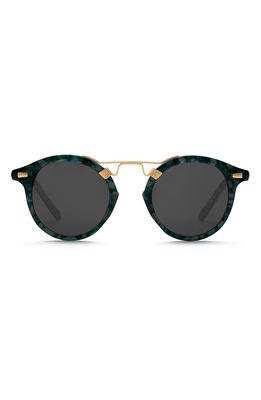 KREWE St. Louis 46mm Round Sunglasses in Grey Ivy 24K/Grey