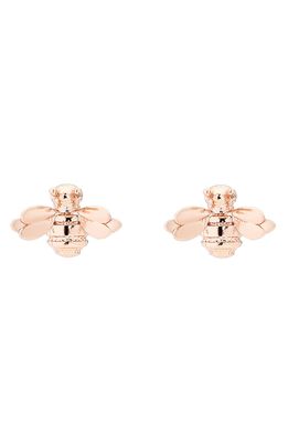 Ted Baker London Beelii Bee Stud Earrings in Brushed Rose Gold Tone