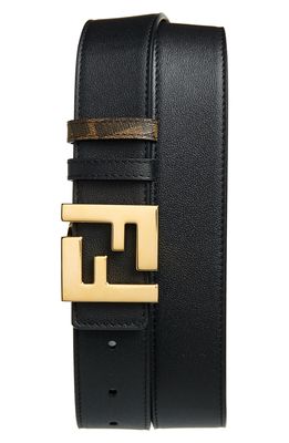 Fendi FF Logo Buckle Reversible Belt in Black/Gold