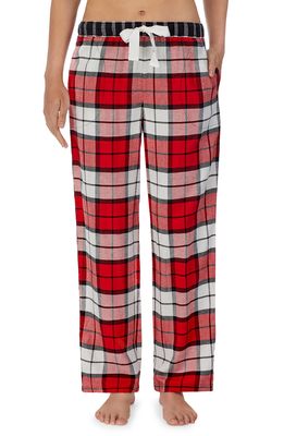 DKNY Cotton Blend Pajama Pants in Red/Plaid
