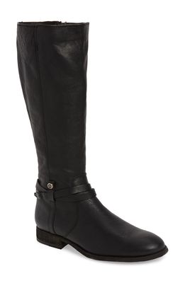 Frye Melissa Belted Knee-High Riding Boot in Black Leather