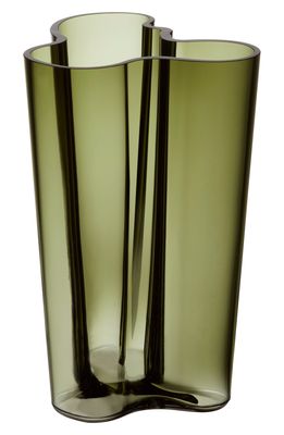 Iittala Alvar Aalto Finlandia Crystal Vase in Moss Green
