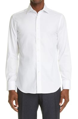 Canali Men's Impeccabile Regular Fit Non-Iron Solid Dress Shirt in White