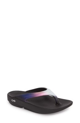Oofos OOlala Luxe Sandal in Black Calypso