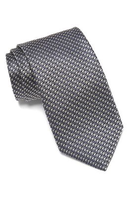 Canali Neat Silk Tie in Grey