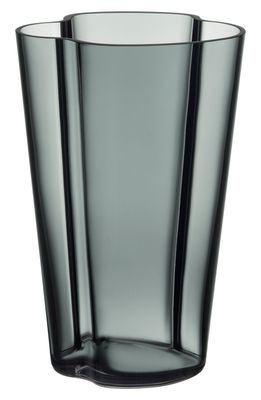 Iittala Alvar Aalto Glass Vase in Dark Grey