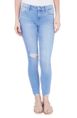 PAIGE Verdugo Ripped Ankle Skinny Jeans in Satellite Destructed Live Hem
