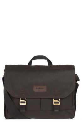 Barbour Essential Wax Messenger Bag in Olive