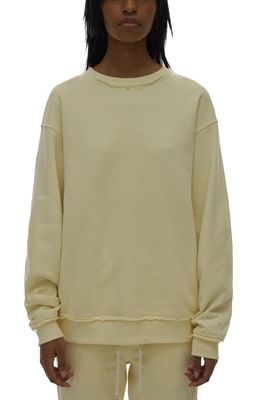 Helmut Lang Trapunto Logo Cotton Sweatshirt in Custard