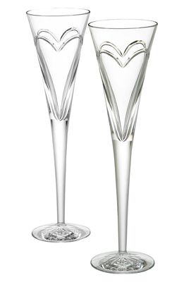 Waterford 'Wishes Love & Romance' Lead Crystal Champagne Flutes in Clear