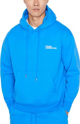 FRAME Oversize Cotton Blend Hoodie in Le Blue
