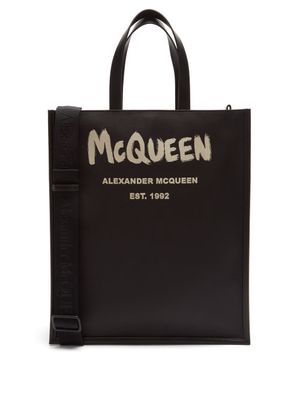Alexander Mcqueen - Edge Graffiti-logo Twill Tote Bag - Mens - Black
