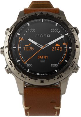Garmin Silver & Brown Marq Adventurer Smartwatch