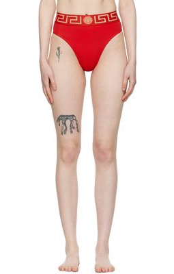Versace Underwear Red Greca Bikini Bottoms
