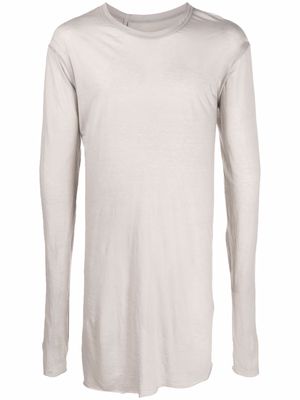 Boris Bidjan Saberi tonal-stitching long-sleeved T-Shirt - Neutrals