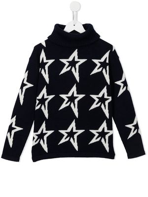 Perfect Moment Kids star-print roll neck jumper - Black