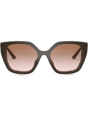 Prada Eyewear polarised oversize sunglasses - Brown