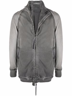 Boris Bidjan Saberi faded-effect zip-up lightweight jacket - Grey