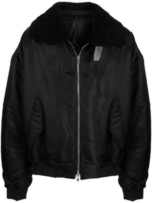 Juun.J shearling-collar jacket - Black