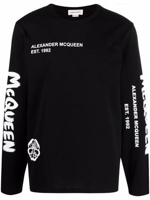 Alexander McQueen Typographic Skull print T-shirt - Black