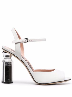 Moschino canister heel leather sandals - White