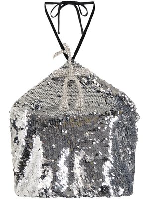 Rodarte sequin-embellished top - Silver