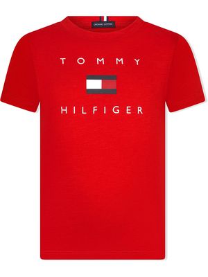 Tommy Hilfiger Junior logo-print cotton T-shirt - Red