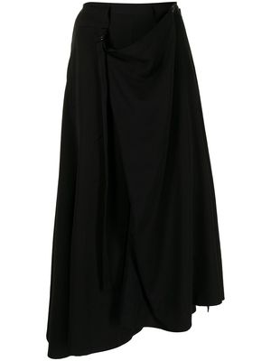 Yohji Yamamoto high-waisted midi skirt - Black