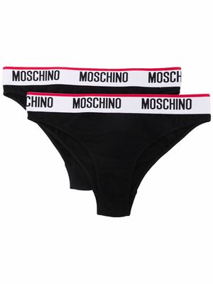 Moschino two-pack logo-tape briefs - Black