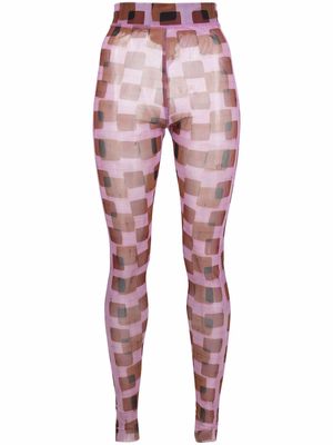HENRIK VIBSKOV printed mesh leggings - Pink