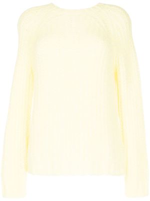 RED Valentino bow-detail ribbed-knit jumper - Yellow