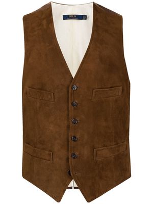 Polo Ralph Lauren suede V-neck waistcoat - Brown