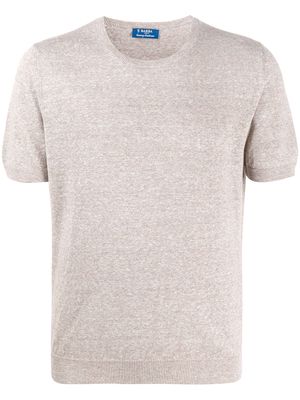 Barba crew neck fine knit T-shirt - Neutrals