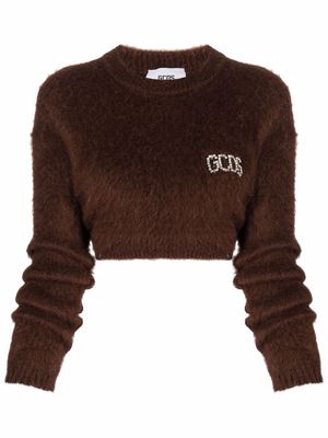 Gcds embellished-logo jumper - Brown