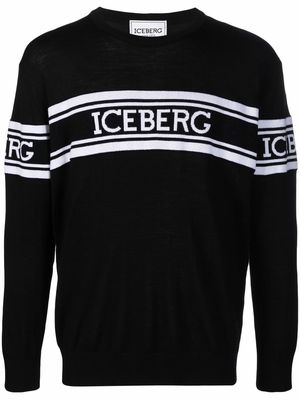 Iceberg intarsia knit logo jumper - Black