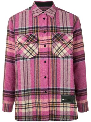 We11done plaid wool overshirt - Pink