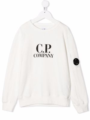 C.P. Company Kids logo-print cotton sweatshirt - White