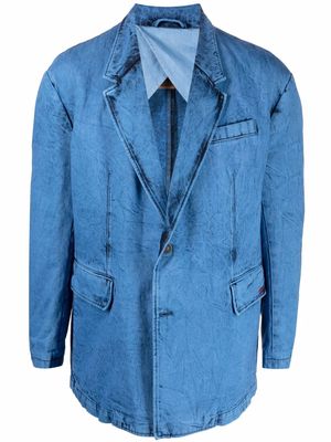 Diesel single-breasted fitted blazer - Blue