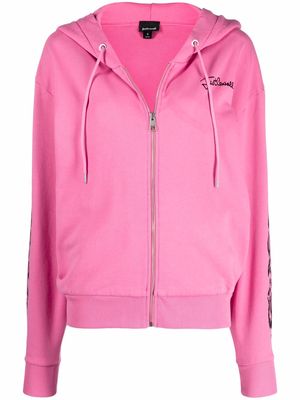 Just Cavalli chest embroidered-logo hoodie - Pink