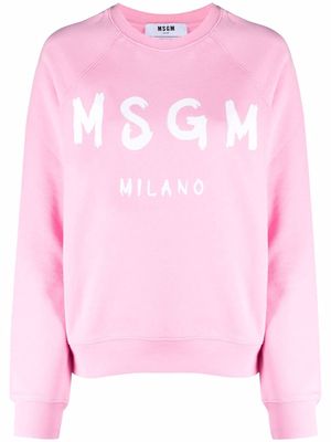 MSGM logo crew-neck jumper - Pink