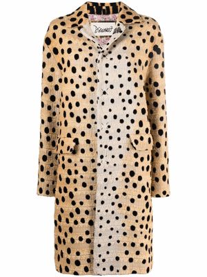 Dsquared2 tweed leopard-pattern coat - Neutrals