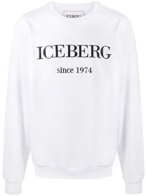 Iceberg crew neck embroidered logo jumper - White