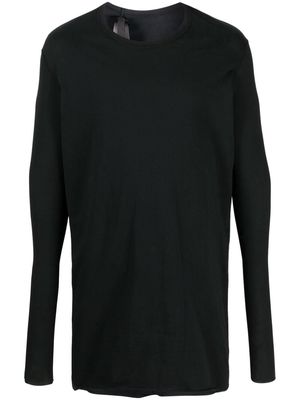 Boris Bidjan Saberi round neck long-sleeved T-shirt - Black